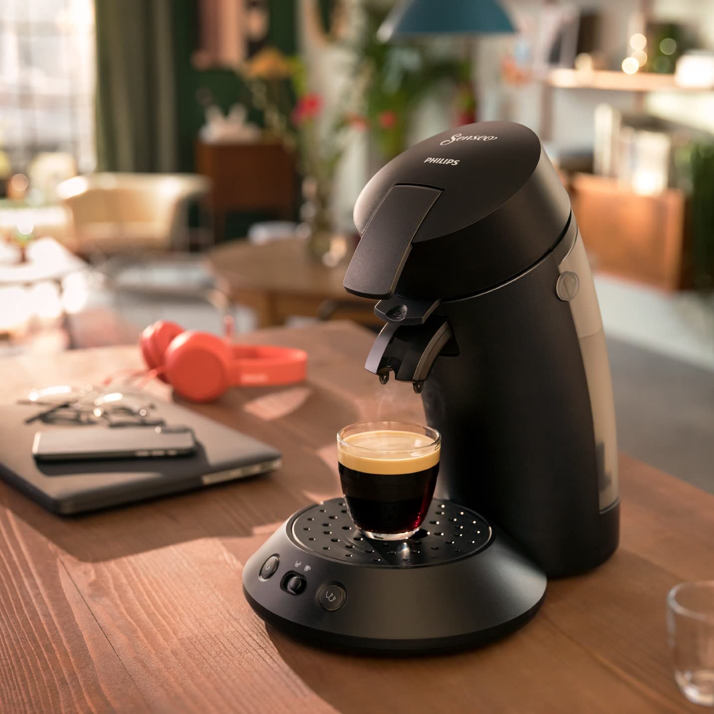 Senseo Original Plus CSA210/22 — Machine à café à dosettes, Noir Piano vue 5