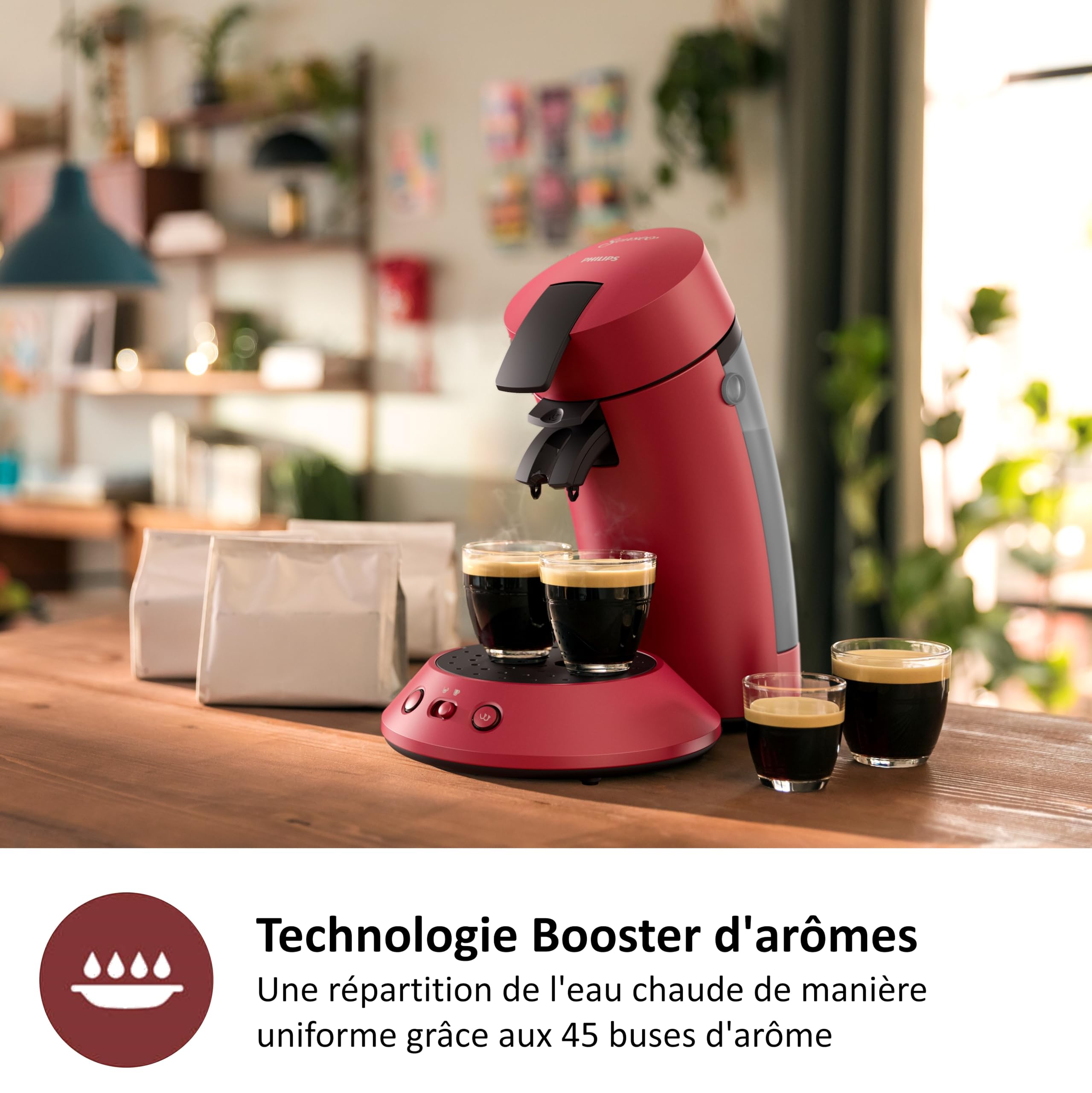 Senseo Original Plus CSA210/91 — Machine à café à dosettes, Rouge vue 5