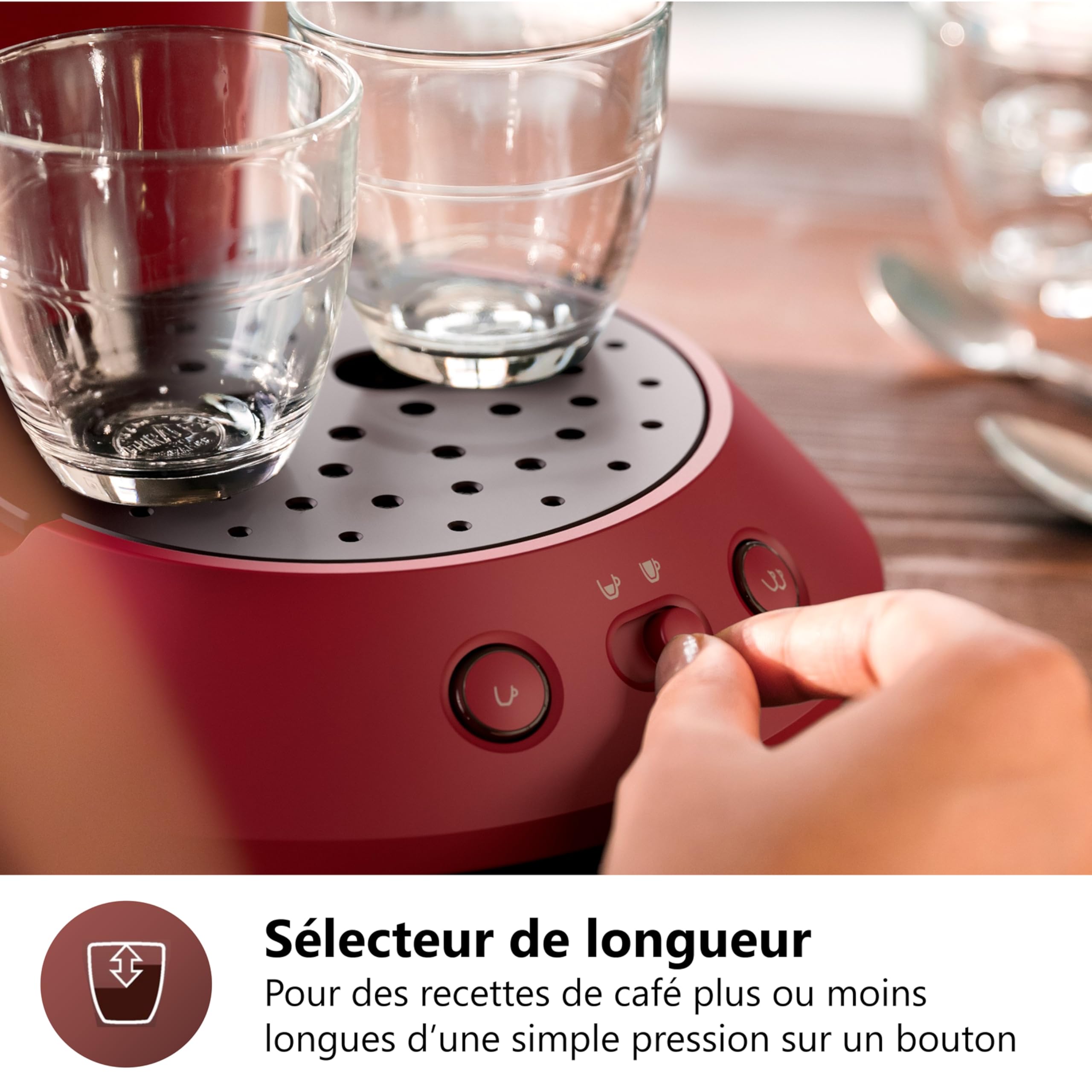 Senseo Original Plus CSA210/91 — Machine à café à dosettes, Rouge vue 6